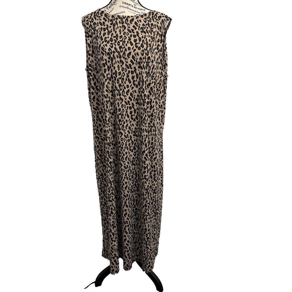John Paul Richard Uniform Woman Animal Print Maxi Dress Size 2XL Sleeveless
